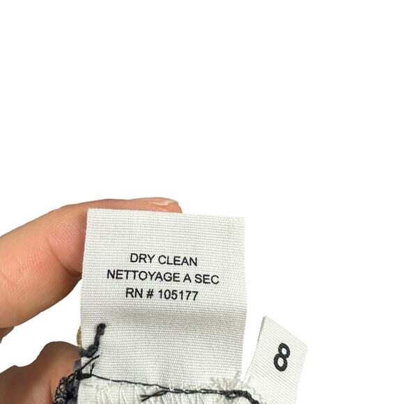 ULLA JOHNSON Antonia Maxi Dress Black Ikat Pattern Smocked Long Sleeve Size 8 - Picture 8 of 9